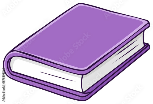 Vector graphic of a simple closed purple book symbolizing knowledge and learning