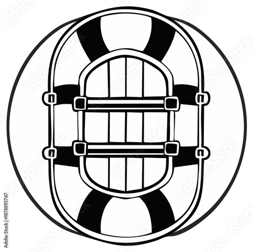 Vintage Diving Helmet Emblem Illustration, Deep Sea Diving Gear Sign in Graphic Circle