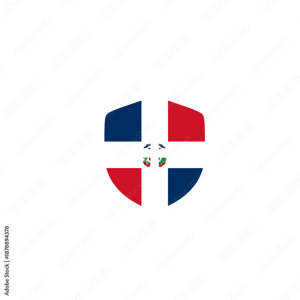 Obraz premium Dominican Republic Flag Shield Plus In Icon
