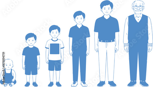 Male Human Growth Stages Vector Illustration  Life Cycle Concept