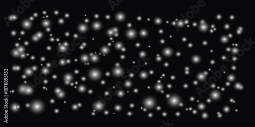 Glowing white dots on a black background