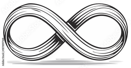 Stylized Infinity Symbol with a Shadow Illustration