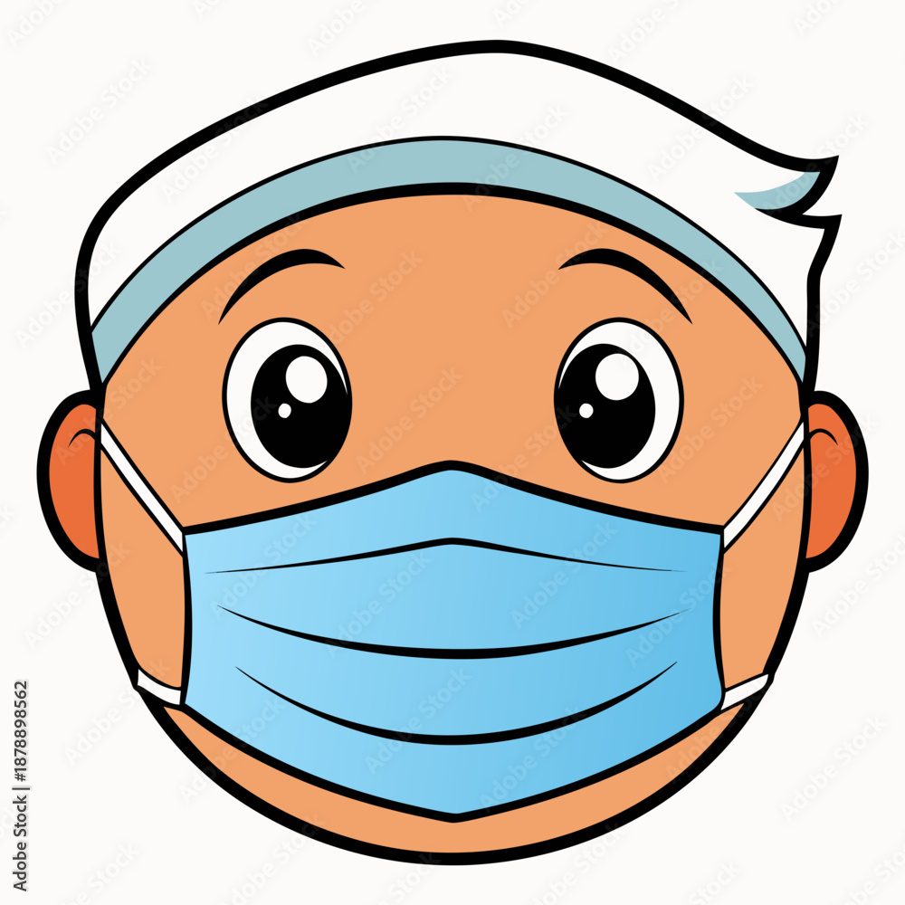 Obraz premium Cartoon character wearing medical gear