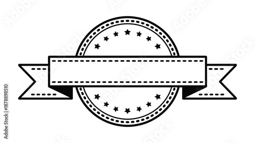 Decorative circular badge with stars Vector