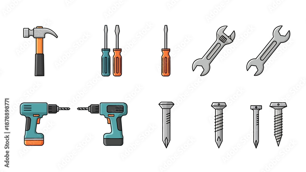 Fototapeta premium Assorted Hand Tools and Equipment Set.