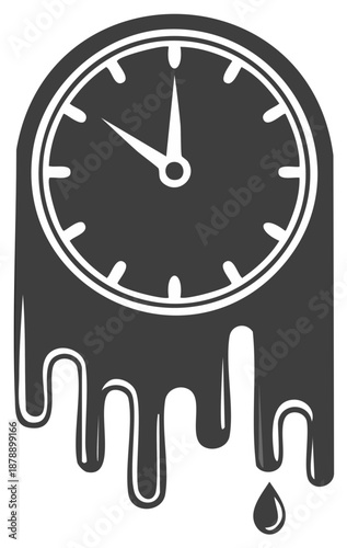 Abstract Melting Clock Illustration Showing Time Passing and Deadline Concerns Symbolizing Temporal Pressure