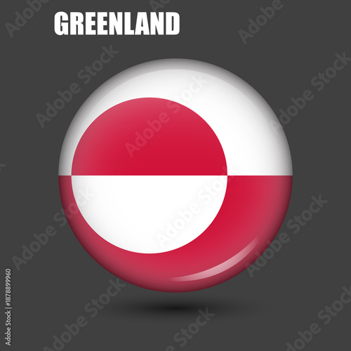 The national flag of Greenland is round.Vector.Round 3d flag icon with high detail.Spherical illustration of the flag. Free Download The national flag of Greenland is round.Vector.Round 3d flag icon with high detail.Spherical illustration of the flag. - GFXLoad