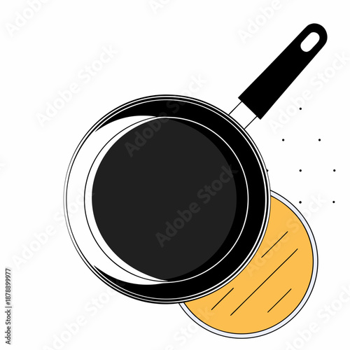 Frying pan with pancake