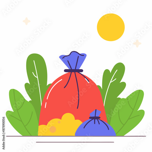 Treasure chest in a garden