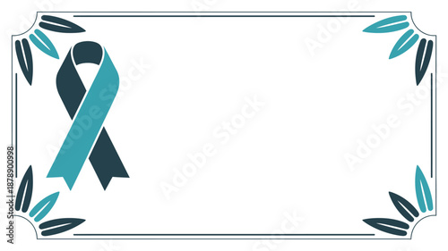 Awareness ribbon with teal accents Vector