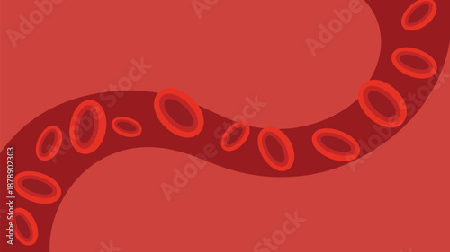 Illustration of a blood vessel with red blood cells Vector