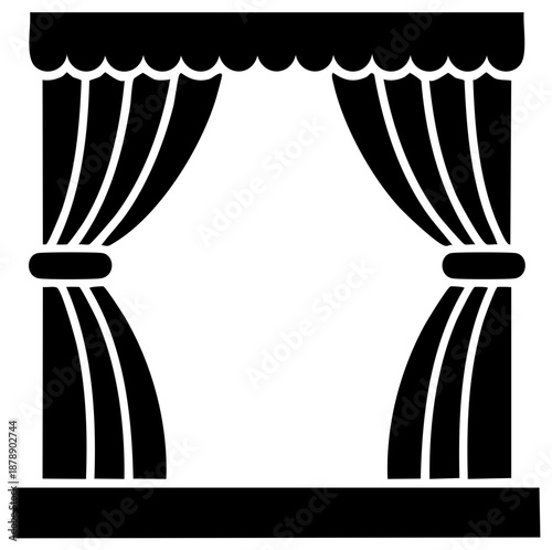 Elegant Theater Curtains Framing a Stage Opening for Performances and Events