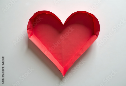 Heart silhouette formed by folded paper sheets