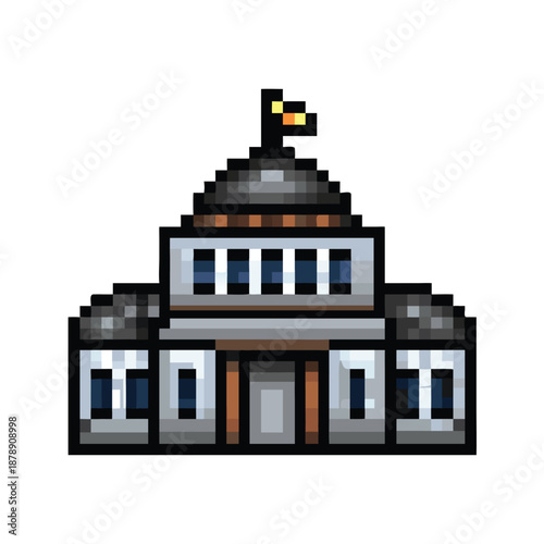 Pixel Art US Capitol Government Building Architecture Asset