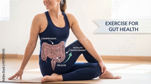 A woman practices yoga to s...