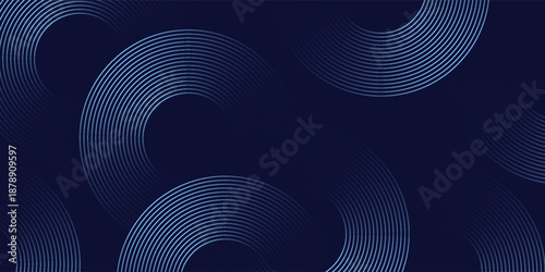 Wallpaper Mural Abstract blue glowing geometric lines on dark blue background. Modern shiny blue circle lines pattern. Futuristic technology concept. Suit for cover, poster, banner, brochure, header, website Torontodigital.ca