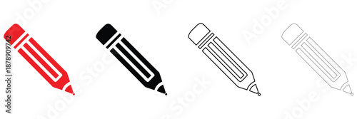 sharp pencil icon vector, pencil for drawing vector, silhouette and line art