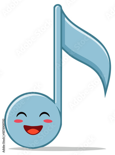Happy Musical Note Character Singing A Fun Tune Joyful Animation Illustration