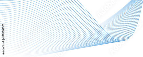 Abstract background with waves for banner. Medium banner size. Vector background with lines. Element for design isolated on white. Blue colors. Ocean, sea, water