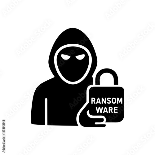Cyber Crime and Ransomware Icon