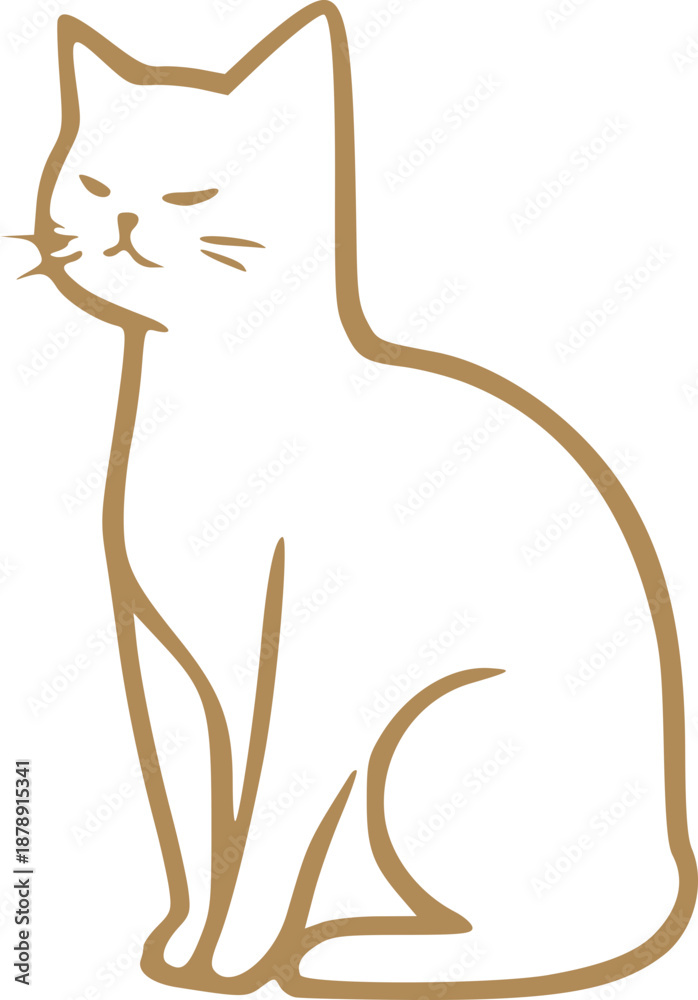 Fototapeta premium Cute Cat Illustration Graphic 