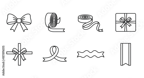 Assorted gift wrapping elements