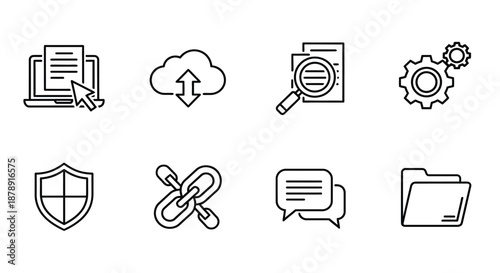 Cloud computing and data security icons
