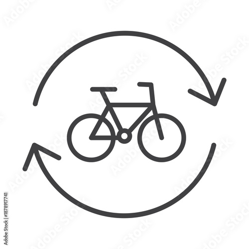 Bike sharing, rental service logo, icon with a bicycle.