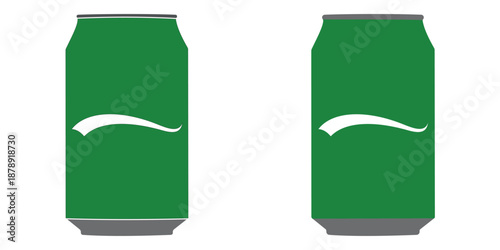 Soda Can Icons Set in Flat and Thin Line Style with Editable Stroke, Crushed and Dented Aluminum Beverage Can Vector Collection Isolated on White Background
