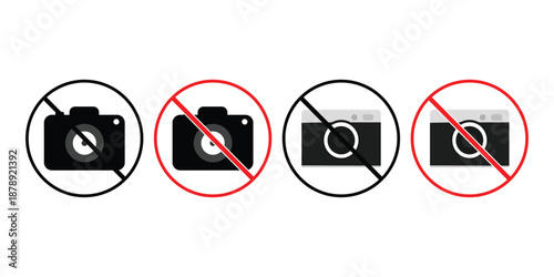 Camera Icon Set in Multiple Styles – Digital Photo Camera, DSLR & Mirrorless Photography Symbols with Lens, Shutter and Aperture, Flat, Outline and Stroke Vector Icons Isolated