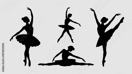 a graceful depiction of ballet dancers in various poses showcasing elegance poise and the artistry of classical dance forms high quality professional detailed modern elegant stylish