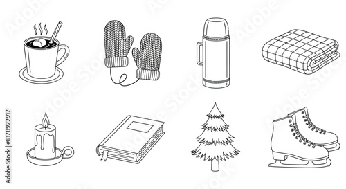 Cozy winter essentials Vector