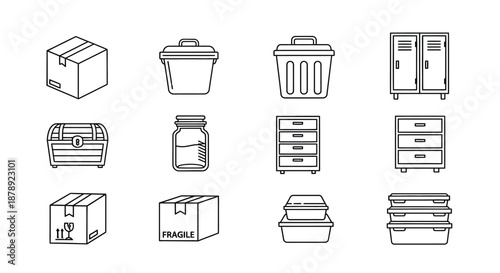 Storage solutions for organization Vector