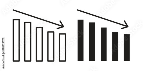Decrease icons suitable for infographics, websites and print media and interfaces. Line vector icon.