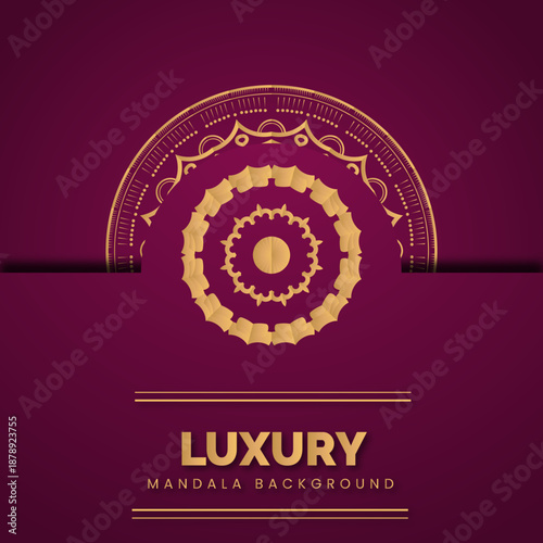 Modern abstract minimal floral gold mandala design template