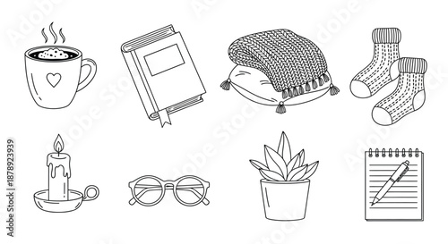 Cozy indoor essentials Vector