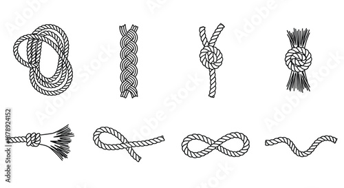 Various knots and rope illustrations Vector