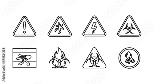 Set of safety and warning symbols Vector