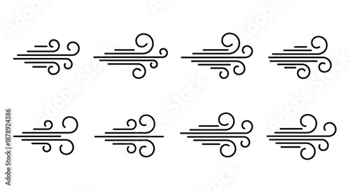 Foto Set of eight wind direction icons Vector