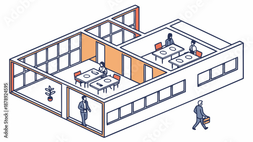 Geometric vector illustration inspired by architecture business design