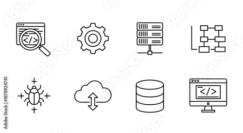 Illustrations of various technology concepts Vector