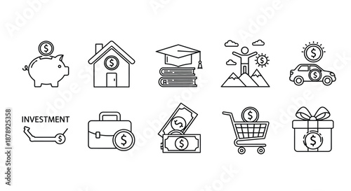 Financial planning and investment concepts Vector