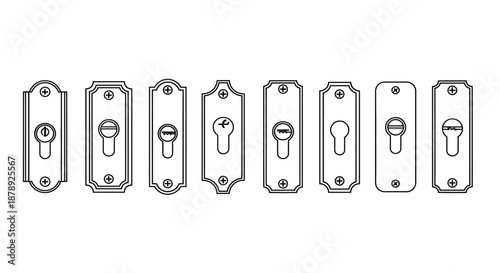 Various lock designs on doors Vector
