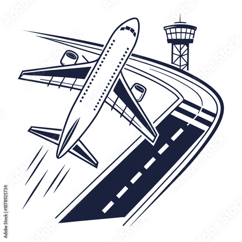 Airplane taking off from airport