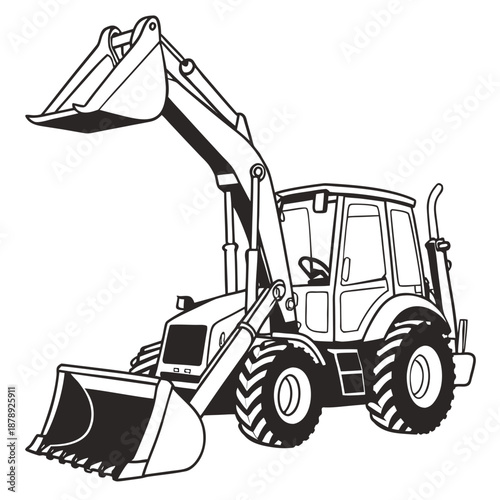 Construction vehicle - backhoe loader