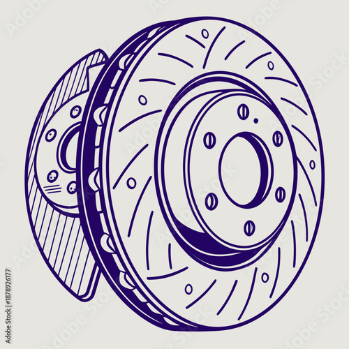 Car brake disc illustration