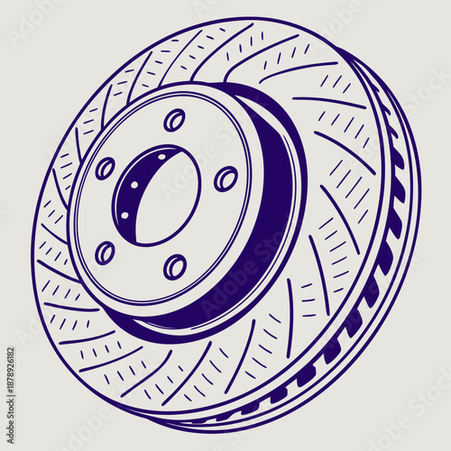 Car brake disc illustration