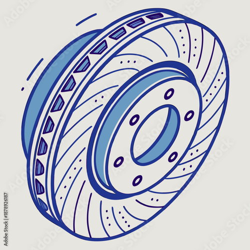 Illustrated car brake disc