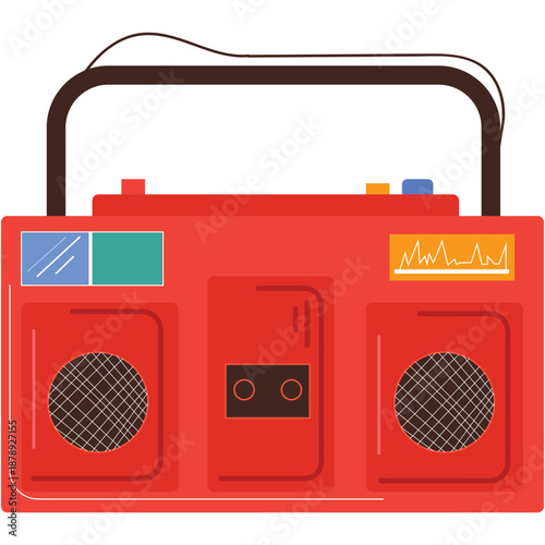 Boombox vector radio icon retro music speaker