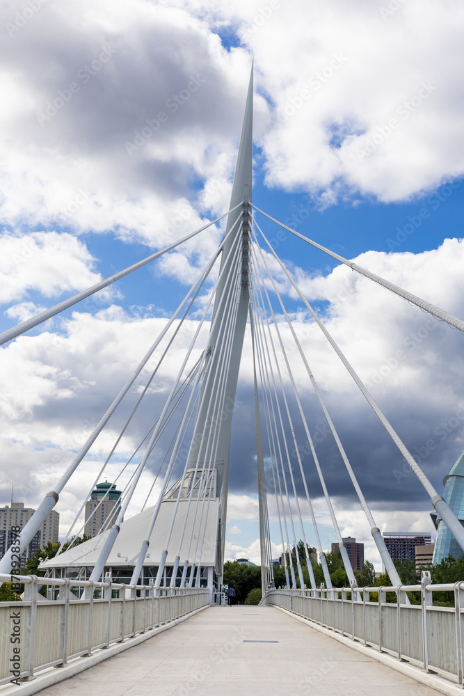 Fototapeta premium Bridge over Red River in Winnipeg